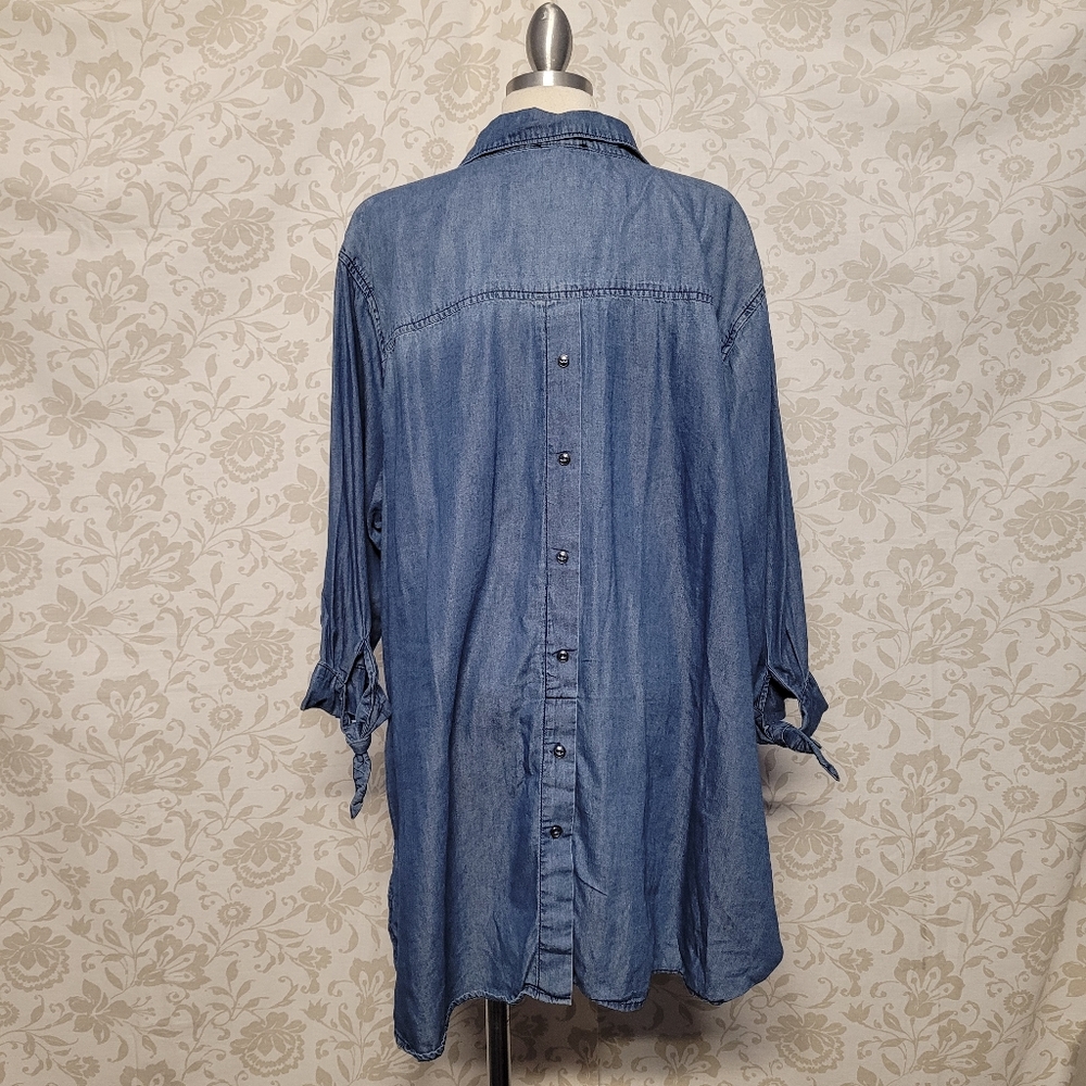 Lane Bryant Button Front Chambray Top Plus Size 2… - image 6